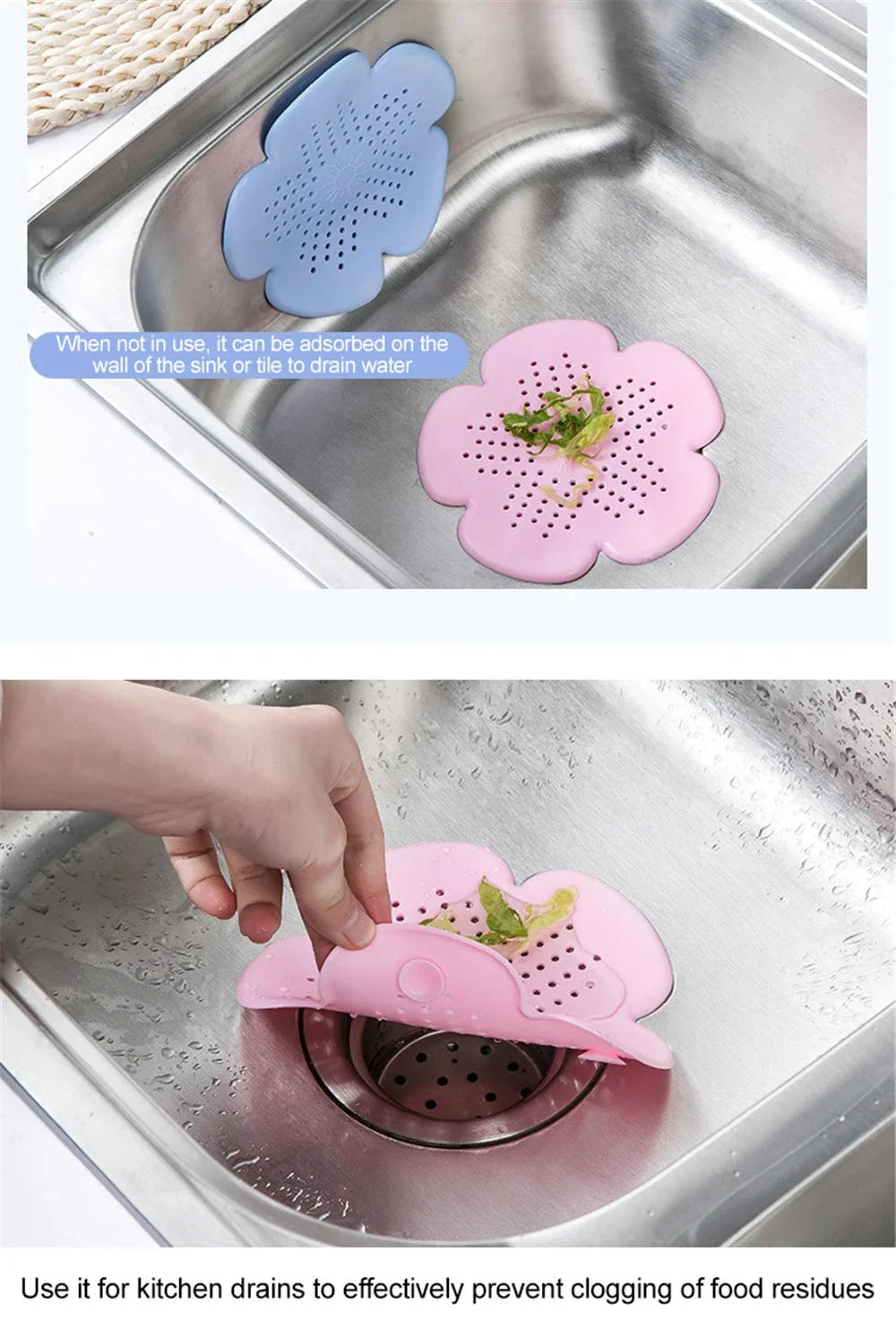Description Picture 6 of itemBathroom Hair Sink Sewer Filter Floor Drain Strainer Hair Catcher Stopper Shower Bathtub Drain Cover Clog Kitchen Sink Filter