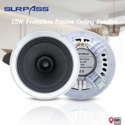 PA Sound System 6inch 15W Ceiling Speaker Recessed Passive Audio Speaker Home Music Loudspeaker for Kitchen Bedroom Store Hotel