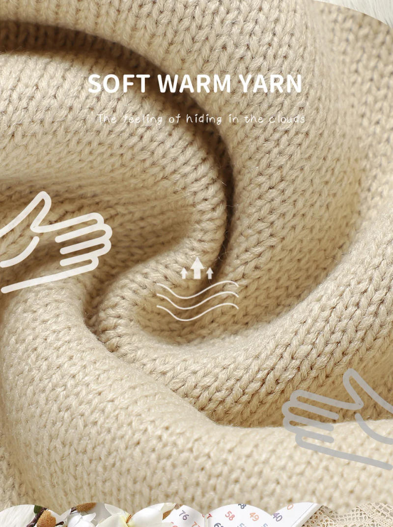 Description Picture 3 of itemWinter Baby Boys Rompers Clothes Beige Crew Neck Full Sleeve Knitted Newborn Infant Sweaters Jumpsuits One Piece Toddler Outfits