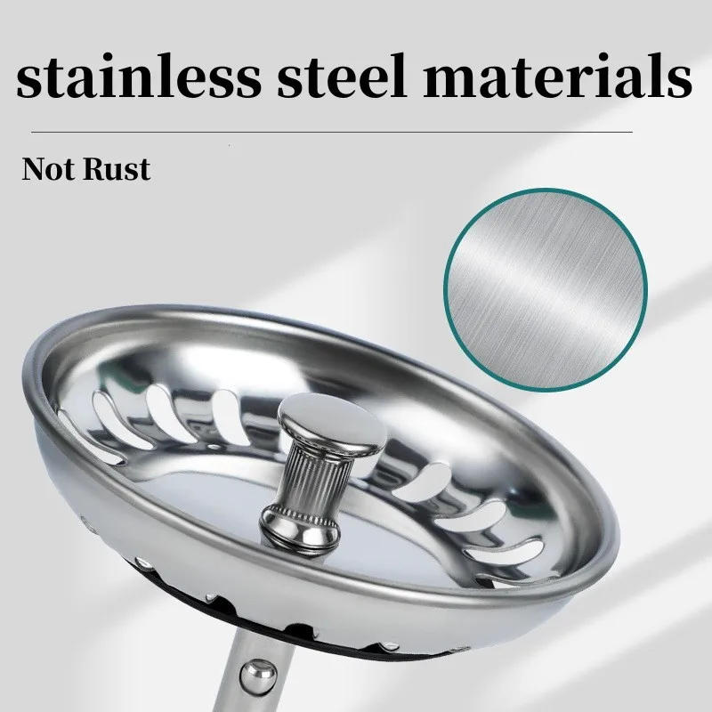 Description Picture 3 of itemKitchen Sink Sewer Strainer Basin Drain Stopper Stainless Steel Sink Waste Plug Filter Anti-clog Floor Drain Kitchen Accessories