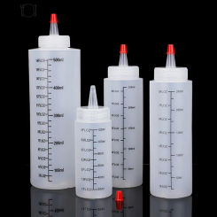 120/250/350/450/500ML Squeeze Bottle for Sauce Plastic Squirt Container Refillable Bottle with Cap for Kitchen