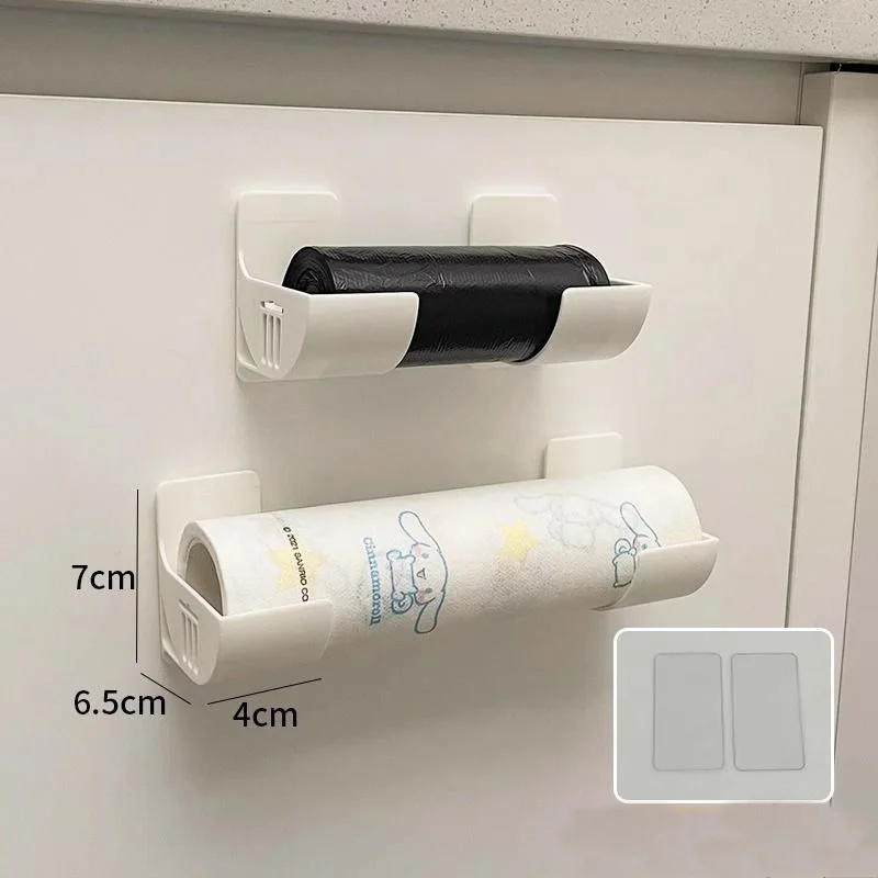 Description Picture 5 of item4/2PCS Trash Bags Holder Wall Mounted Garbage Bag Storage Rack Punch Free Plastic Bag Organizer Kitchen Bathroom Storage Shelf