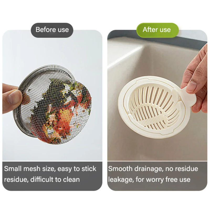 Description Picture 3 of item1/2/3pcs Kitchen Sink Strainer With Handle Drain Basket PP Material Mesh Filter Waste Hole Trap Strainer Easy to clean
