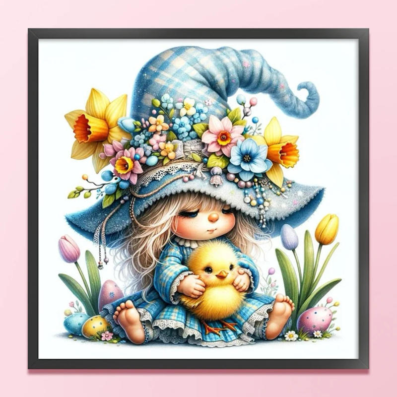 Description Picture 5 of itemPrinted Gnome Cross Stitch Complete Kit Handiwork Knitting Needlework DecorFull Embroidery Eco-cotton Thread 11CT 50*50cm