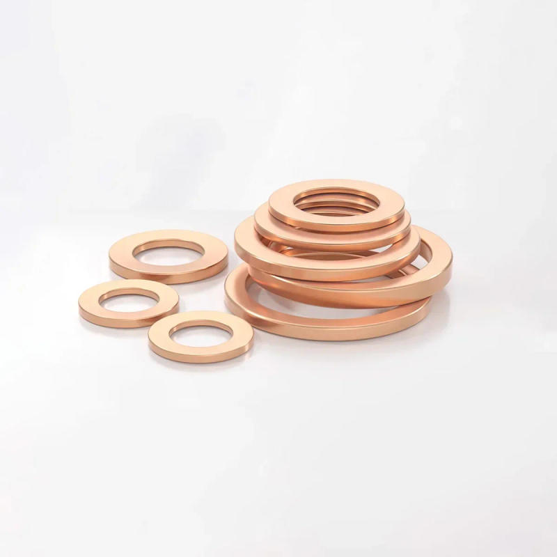 Description Picture 3 of itemPurple Copper Gasket/ Marine Instrument Sealing Ring / Copper Round Threaded Metal Flat Gasket M3-M60mm