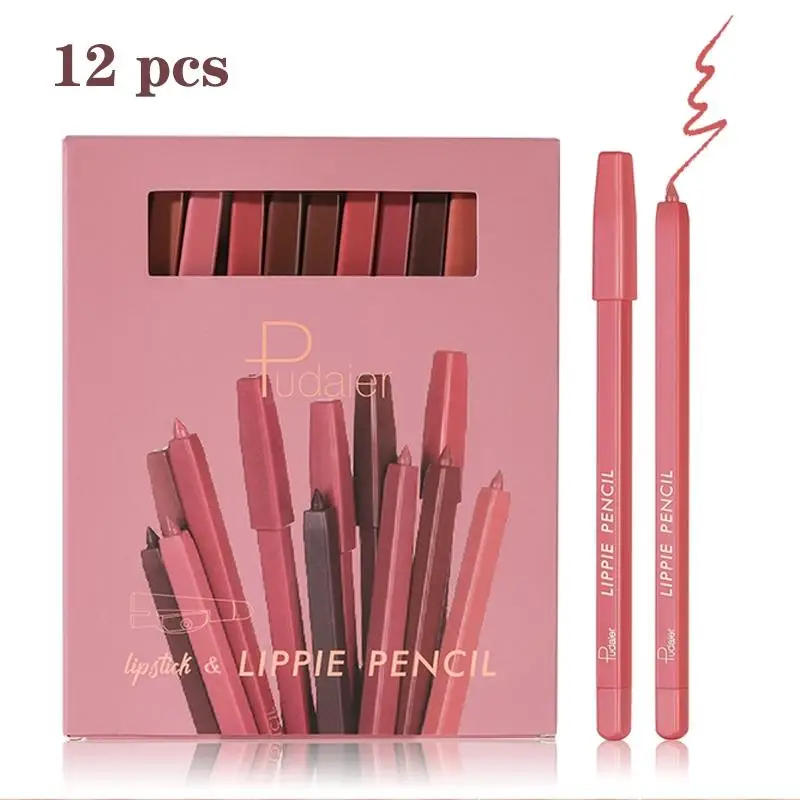 Description Picture 2 of item12-color lip liner set, long-lasting waterproof, sweat-proof, easy to slip and not fade, berries color system suitable for all s