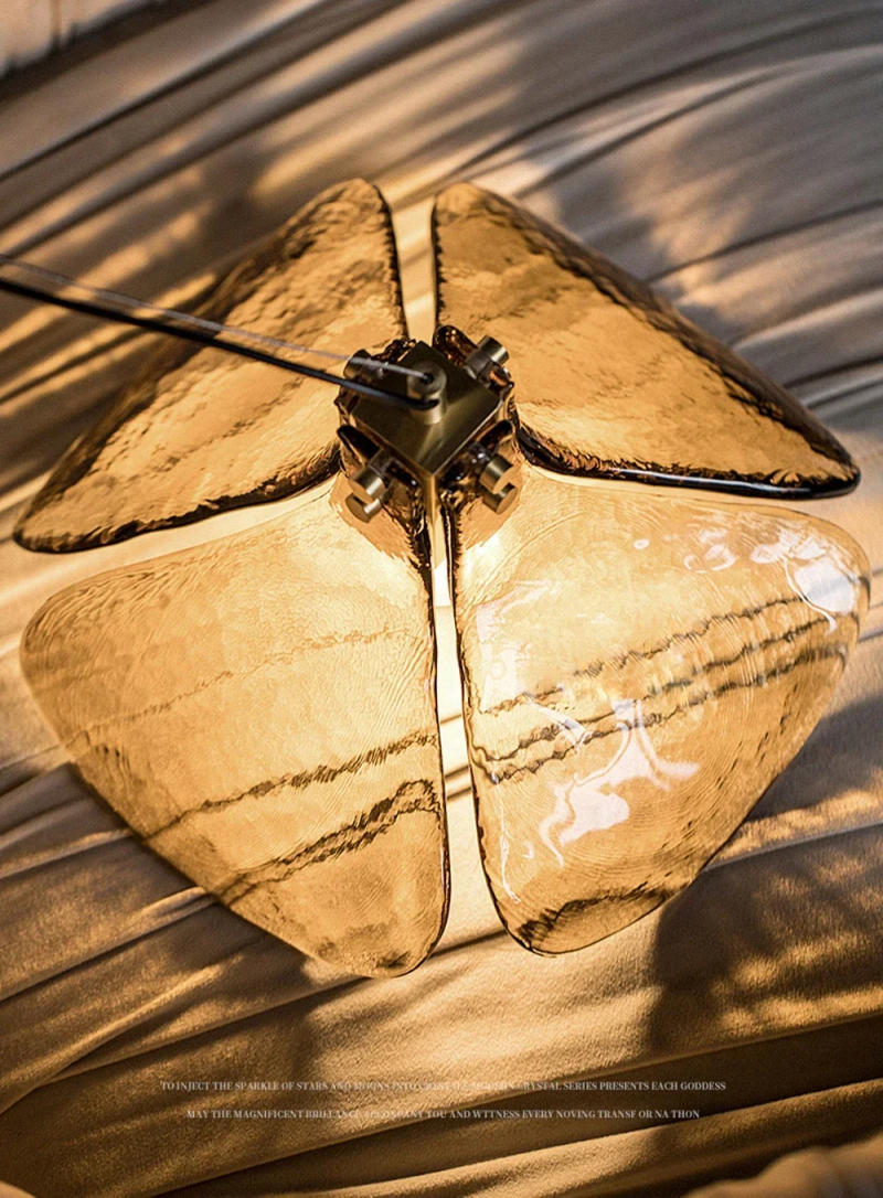 Description Picture 2 of itemLED Glass Pendant Light petal Shape bedroom Loft Retro Home Light Restaurant Bar Bedroom Coffee Book bar lamparas para techo