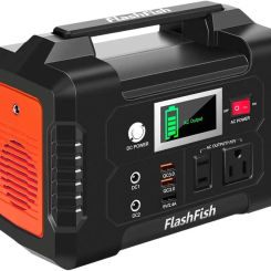 200W Portable Power Station, FlashFish 40800mAh Solar Generator With 110V AC Outlet/2 DC Ports/3 USB Ports, Backup Battery Pac