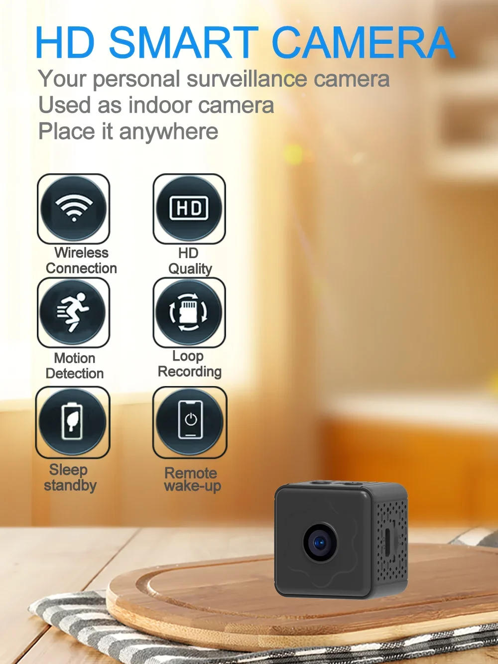 Description Picture 2 of itemMini Camera Wireless WiFi Remote Monitor Camera Tiny Home IP Camera No Need To Plug in Super-long Battery Life