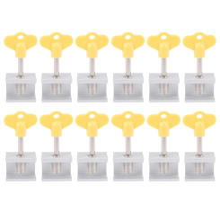 12Pcs Adjustable Sliding Window Locks, Window Door Frame Security Locks With Key, Sliding Window Stops For Home, Office