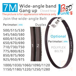 7M Double or Triple Wide Angle Band 2-7M500JB To 2-7M1280JB High Speed Polyurethane Transmission Belt Triangular Drive Belt