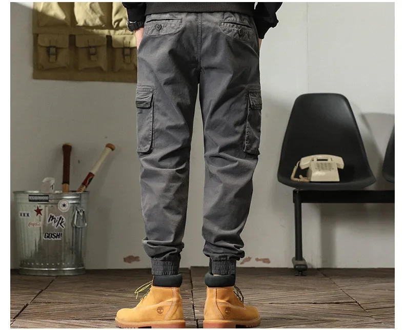 Description Picture 6 of itemNew Autumn and Winter Casual Loose and Wear-resistant Multi Pocket Ankle Bound Workwear Pants Are Versatile