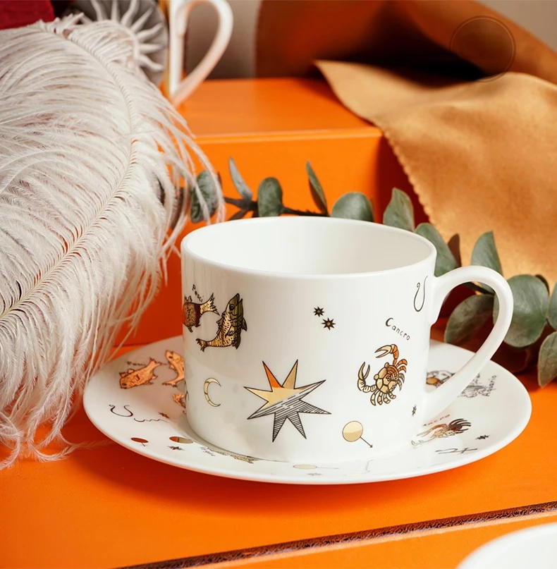 Description Picture 6 of itemNew Gold Plated Coffee Mug Creative Cat Ceramics Tea Cup High Quality Vintage Ceramics Cups & Saucers