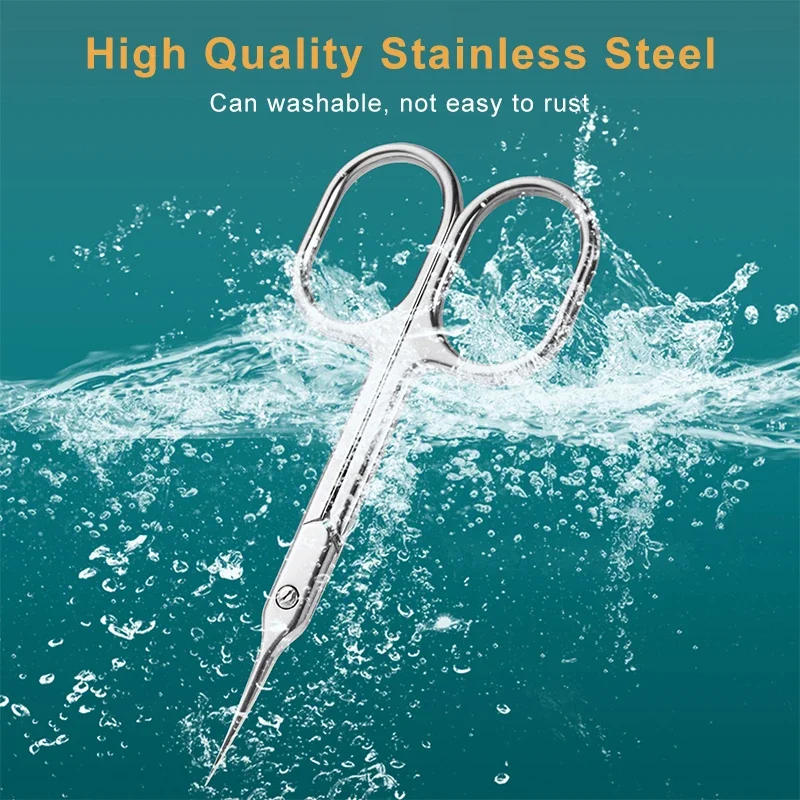 Description Picture 5 of itemNail Cuticle Scissors Sharp Curved Trimmer Dead Skin Remover Manicure Clipper Pedicure Cutter Professional Nail Art Tools