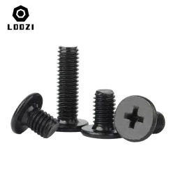 CM M1.6 M2 M2.5 M3 M4 M5 M6 Black 304 Stainless Steel Laptop Computer Phillips Cross Ultra Thin Low Flat Wafer Head Screw