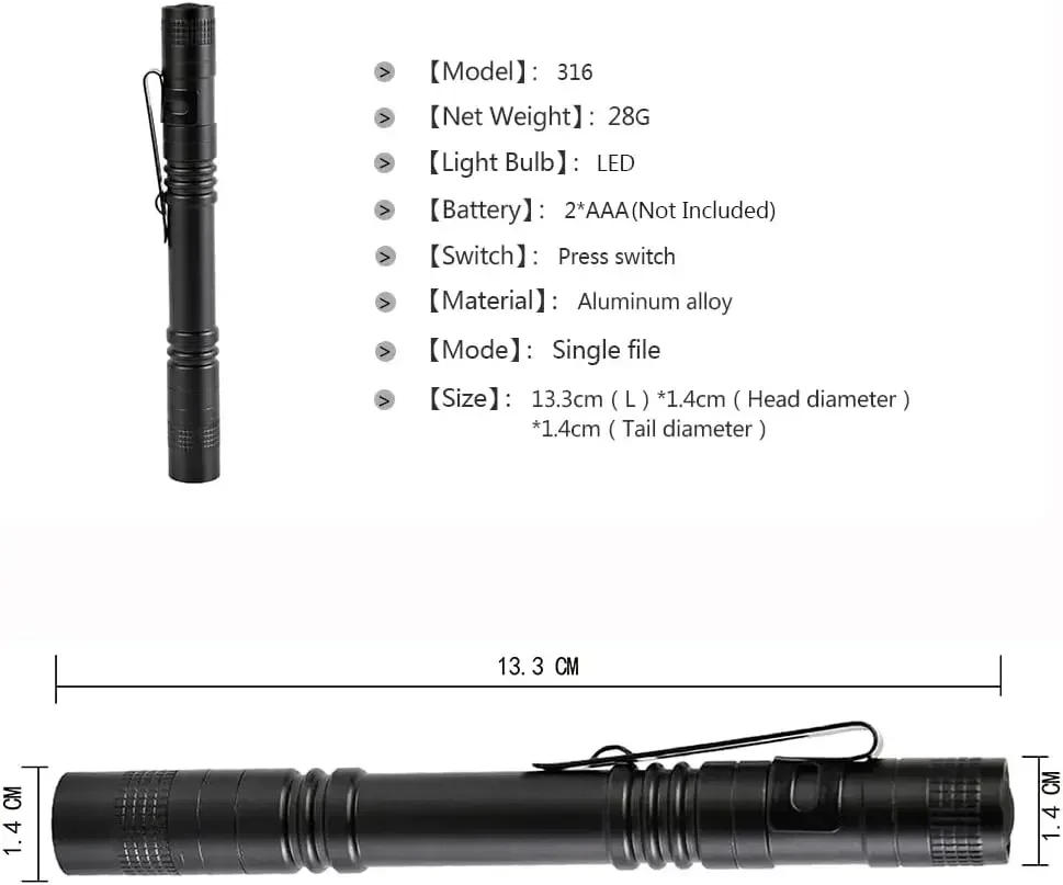 Description Picture 5 of item1pc/2pcs Portable Red Light Flashlights Pen Light Pocket Sized Torch for Camping Hiking Beeeeping Astrology Outdoor Activities