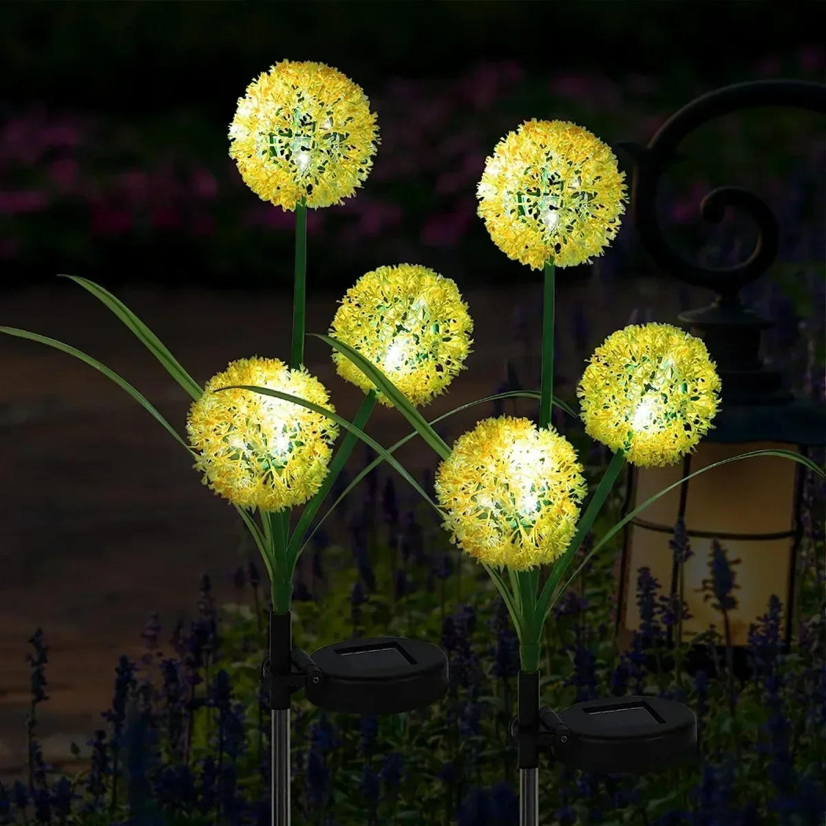 Description Picture 6 of item1/2/4PCS LED Solar Dandelion Light String Lawn Light Ground Plug Dandelion Solar Colored Lamps Outdoor Decorative Light String