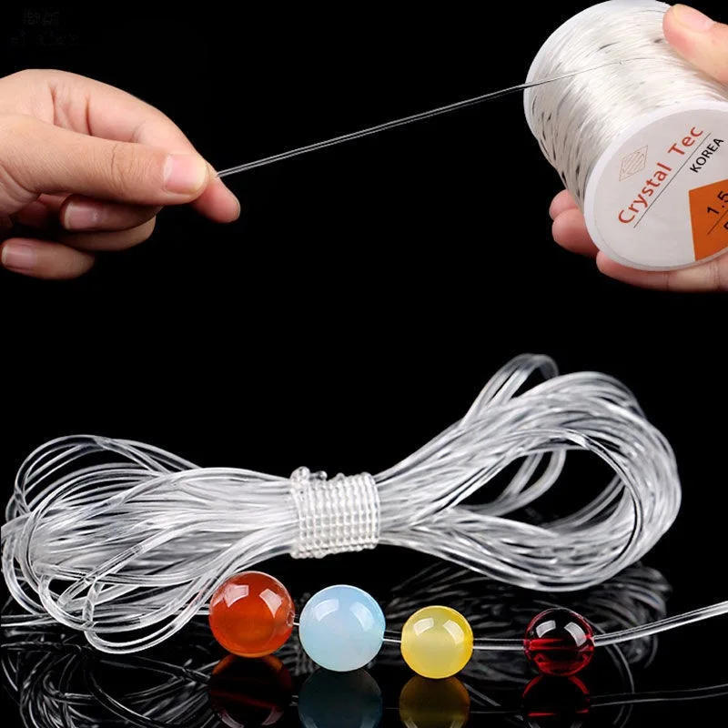 Description Picture 6 of item100M Transparent Elastic Crystal Line DIY Beading String Stretch Cords Jewelry Necklace Bracelet Making Rope Home Sewing Threads