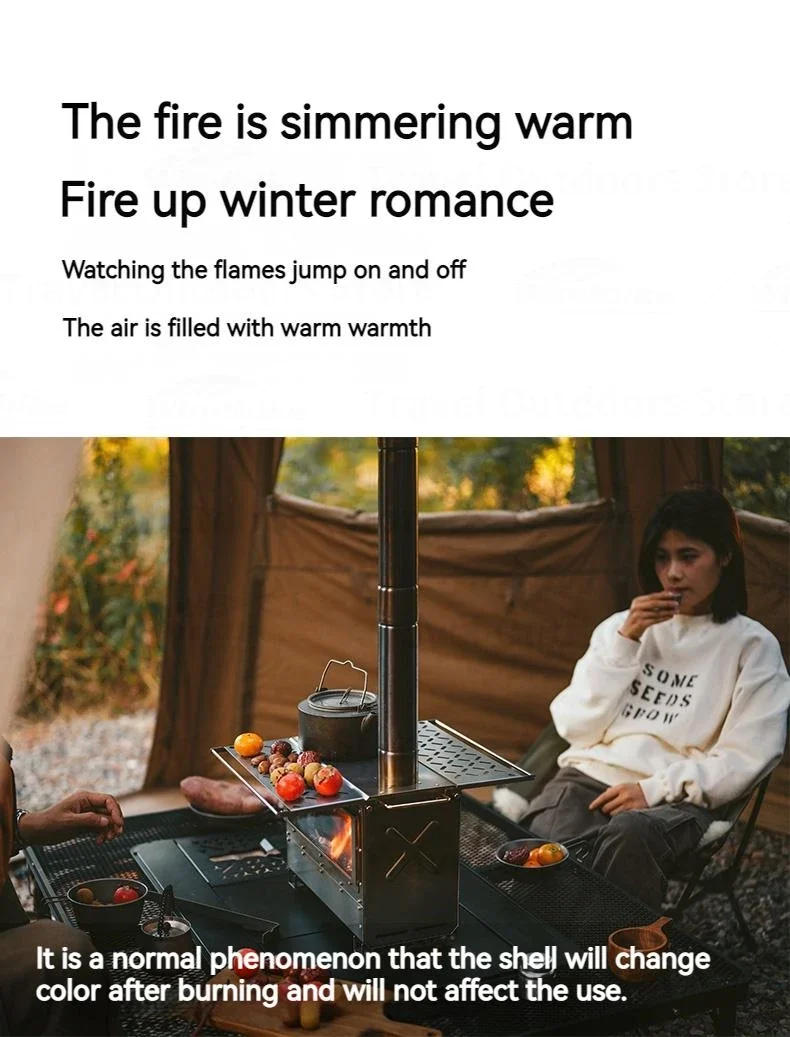 Description Picture 6 of itemNaturehike Outdoor Heating Firewood Stove Portable Stainless Steel Double Wings Camping Picnic BBQ Cooking Desktop Tent Stove