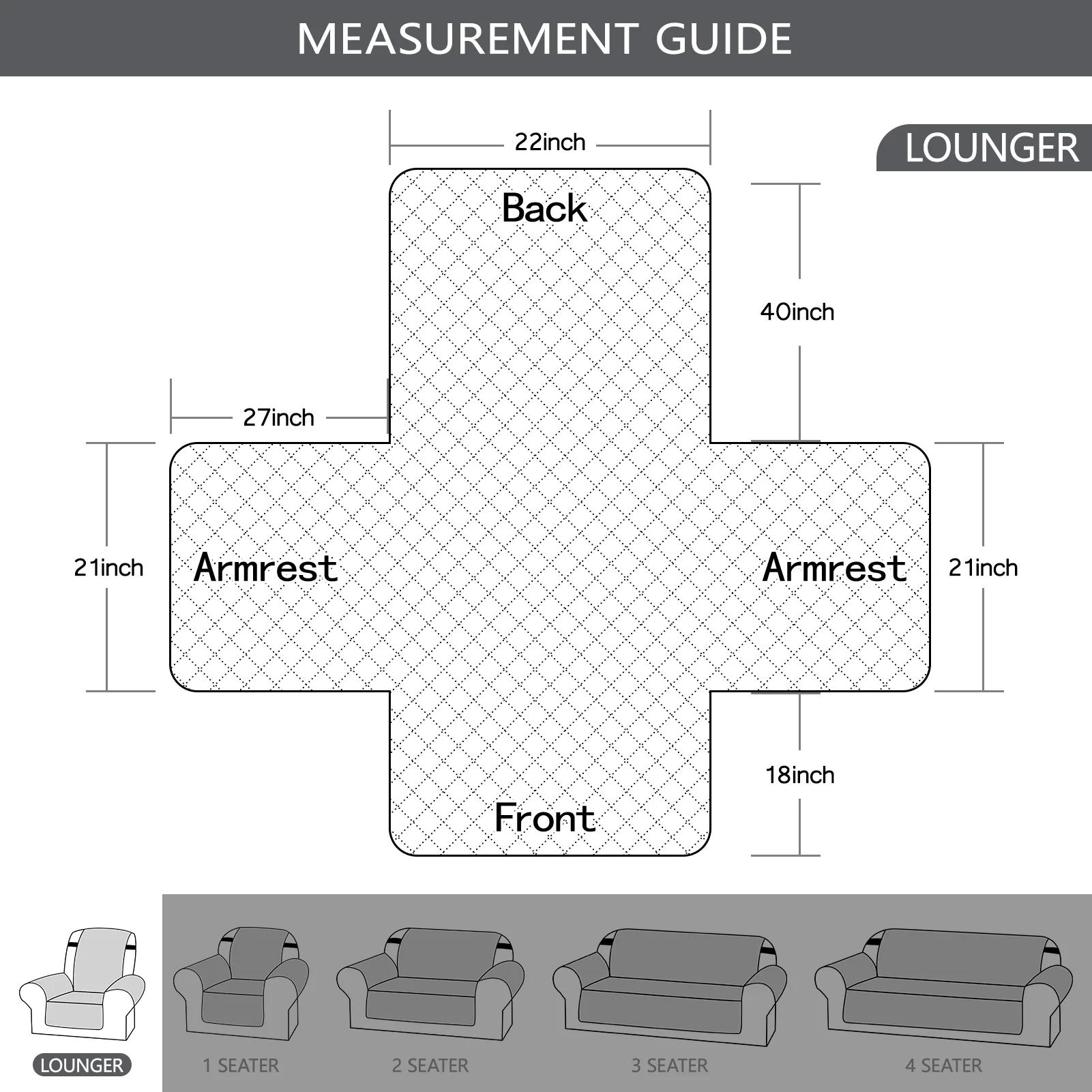Description Picture 4 of itemRecliner Chair Cover Waterproof Armchairs Slipcover Sofa Couch with Adjustable Elastic Strap Furniture Protector for Living Room