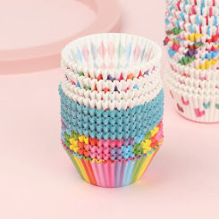 100Pcs Paper Cupcake Wrapper Colorful Rainbow Oilproof Muffin Cup Baking Boxes Cake Mold Home & Kitchen Pastry Tools