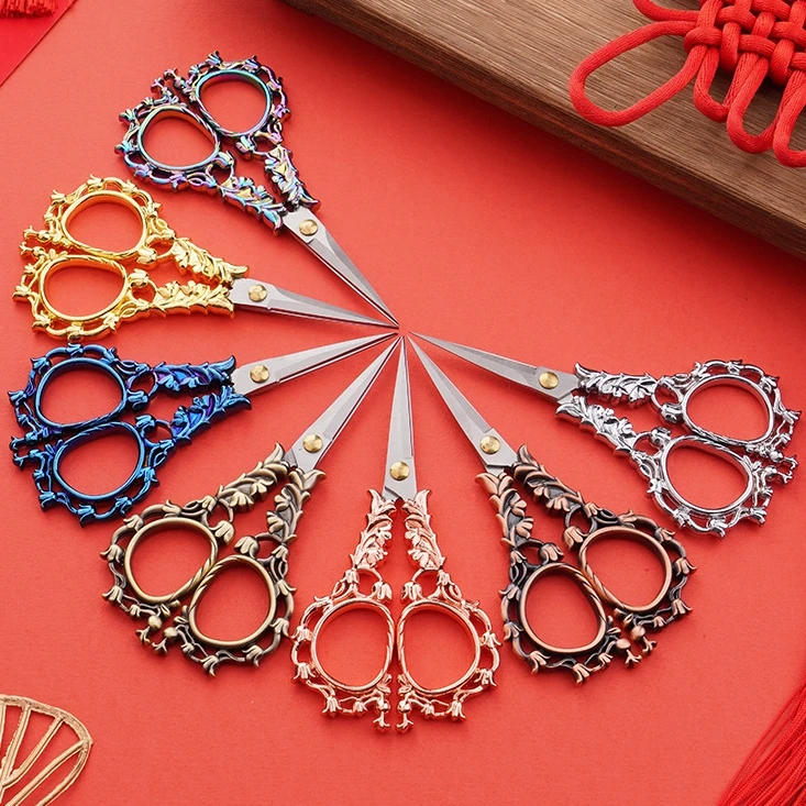 Description Picture 5 of itemRetro Zakka Vintage Scissors for Diy Paper Antique Embroidery Tools for Sewing Tailor Thread Yarn Shears Cross-stitch Accessory
