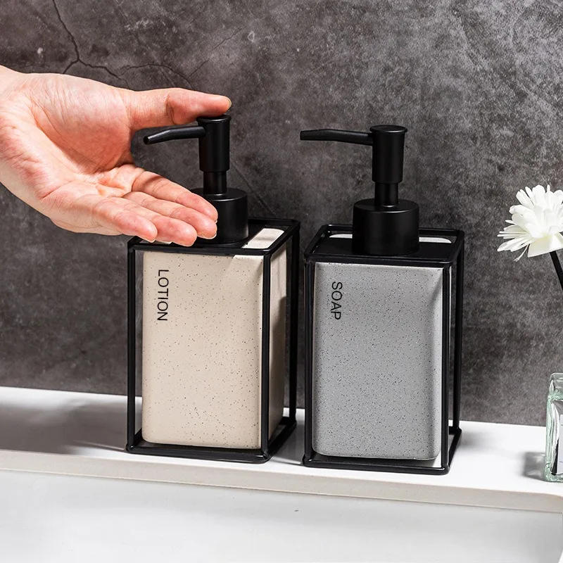 Description Picture 3 of item330ml Bathroom Soap 2pcs Ceramics Dispensers Refillable Holder Portable Travel Dispenser Liquid Soap Dispenser Bath Pump Bottle