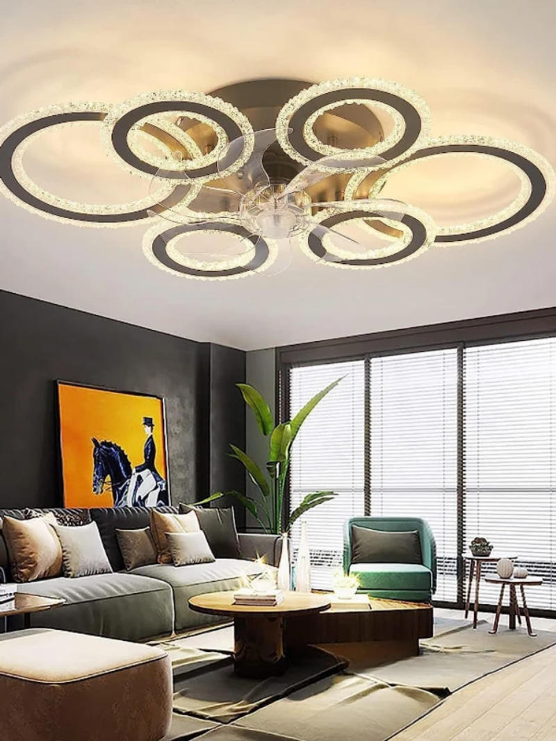 Description Picture 3 of itemLED Ceiling Light annular Crystal Modern Nordic Luxury Bedroom Living atmosphere Restaurant Remote with Dimmable Ceiling Light