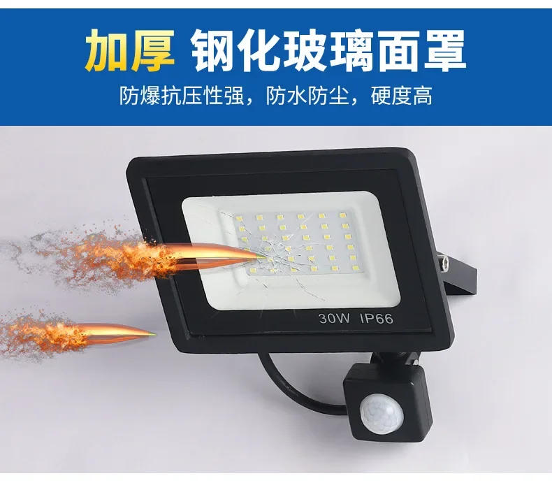 Description Picture 5 of itemLED Flood Light 200W 100W 50W 30W 10W AC 220V Reflector Spotlight Street Light Wall Lamp IP66 Waterproof Outdoor Garden Lighting