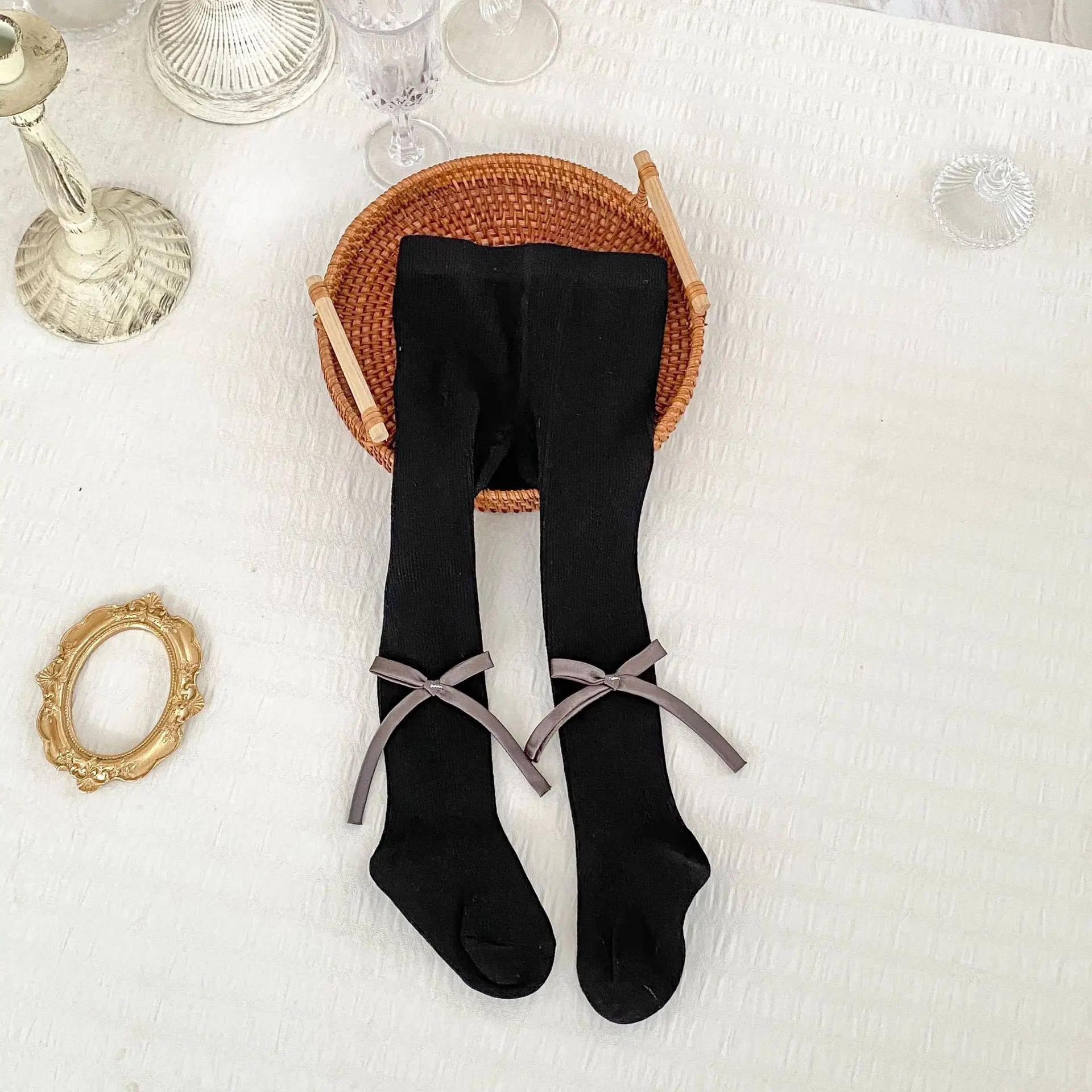 Description Picture 6 of itemSpring Baby Pantyhose Cute Bow Thin Pantyhose for Girls and Babies Versatile Daily Base Pantyhose for Outerwear