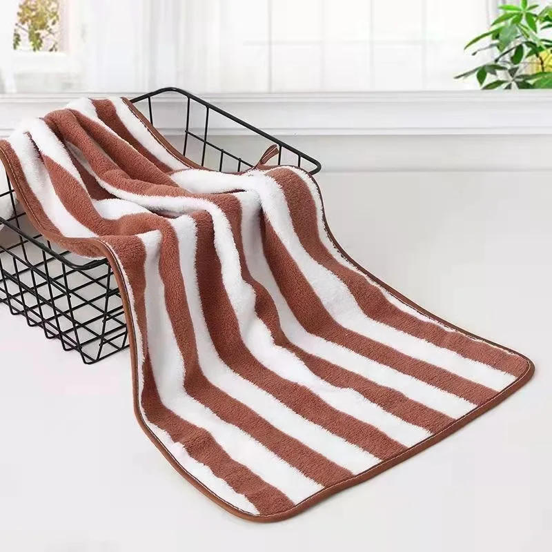 Description Picture 4 of itemMicrofiber Comefor Swim Bath Towels Simple Stripes Absorbent Quick Drying Bath Towel Sets Soft Adults Face Hand Towels Bathroom