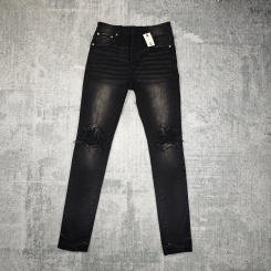 Purple Jeans White Lable American High Street P002 Mid Rise With Slim Leg Lined Back Muti Pockets Wholesales New Arrival