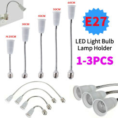 1-3Pcs Flexible E27 to E27 Bulb Socket Extender E27 Lamp Rotating Base Lamp Holder Converter Wall Base Holder Screw 100-230V