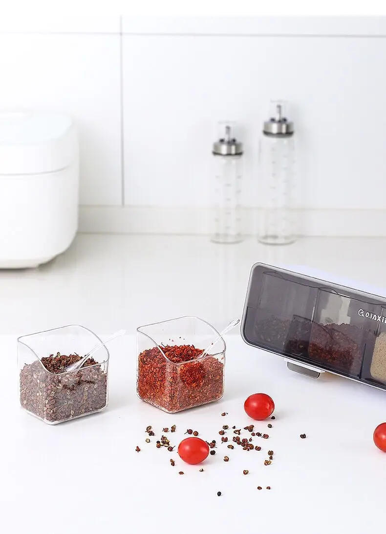 Description Picture 6 of itemKitchen Wall Mounted Seasoning Box Salt Pepper Spice Rack Sugar for Kitchen Gadget Sets Organizer and Storage Container Tool