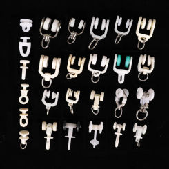 20Pcs/lot Curtain Track Plastic Pulley Straight Rail Curved Guide Roller Shower Curtain Track Hanging Wheel Hardware Accessories
