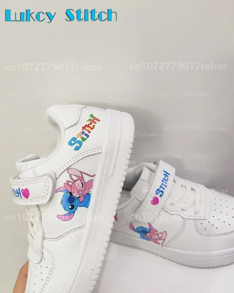 Description Picture 5 of itemStitch Shoes sneakers for children Student Casual basketball shoes Kid Sneakers girls boys Running Fashion Sports Shoes WHITE 9