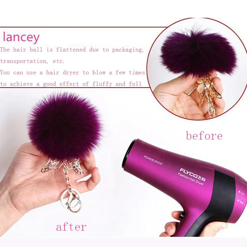 Description Picture 2 of item5pcs Imitate Rabbit Fur Pompon Ball 5cm Christmas Pom Pom Keychain Car Pompom Garment Toys Diy Bag Earring Ponpon Decoration