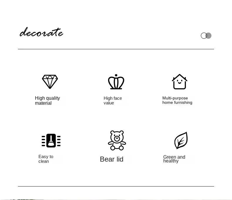 Description Picture 3 of itemCute Bear Toothpick Holder Cotton Swab Rod Storage Box Cosmetics Jewelry Bathroom Makeup Container Lipstick Organizer Box