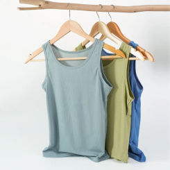 M-XXL Rib Crop Tops Women's O-Neck Sleeveless Vest Casual Basic Tank Top Female Slim Camisole Solid Comfort Underwear Camis