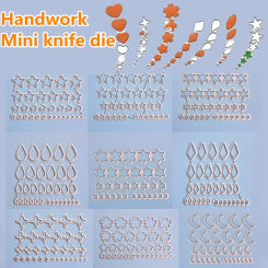 Mini Geometric Clay Cutters Carbon Steel Hollow Knife Molds Oval Heart/Star Moon Soft Pottery Handcrafted Sculpting Clay Tools