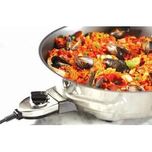 Description Picture 2 of itemElectrics Stainless Steel and Nonstick Surface Skillet 7 Quart 1800 Watts Temp Control, Cookware, Pots and Pans, Oven, Broil, Di