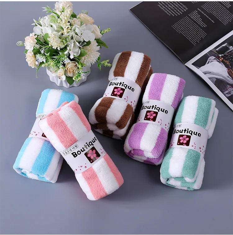 Description Picture 2 of item70*35cm Thickened Face Towel Absorbent Pure Hand Wash Face Bath Soft Microfiber Towel Bathroom Home Hotel Adult Towels Cleaning