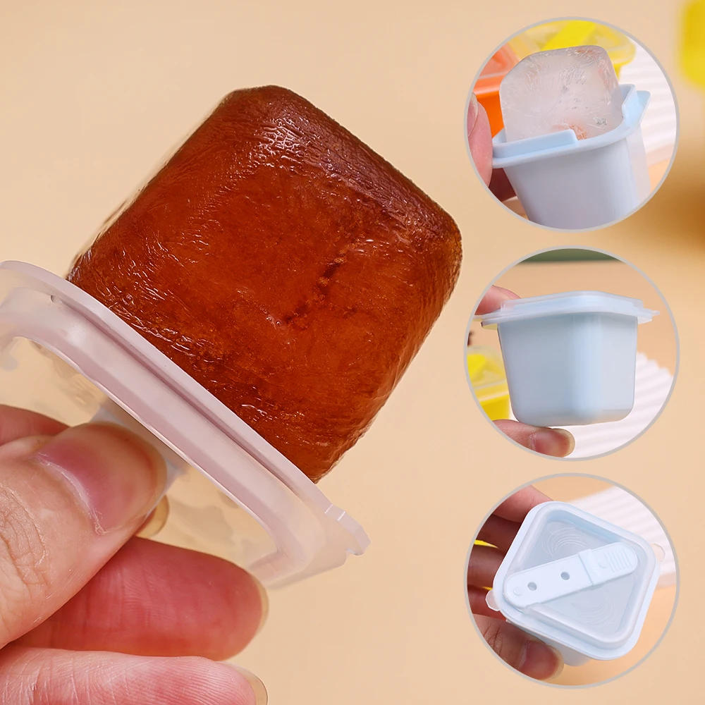 Description Picture 5 of itemSquare Ice Cube Molds Food Grade Silicone Ice Cream Mould Tray with Popsicle Stick DIY Jelly Pudding Summer Ice Ball Maker Tools