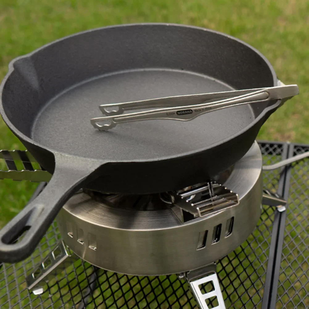 Description Picture 5 of itemNOBANA Camping Clip Stainless Steel Kitchen Beef Food Tongs Ultralight Heat-Resistant Reusable Camping Cookware for BBQ Picnic