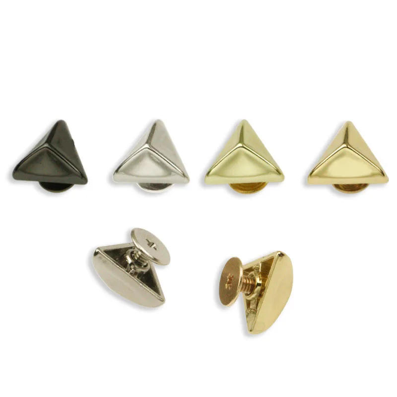 Description Picture 5 of item4pcs Triangle Shape Metal Screw Back Rivets for Leather Studs Nail Garment Leather Craft Belt Wallet Bag Decoration Hardware