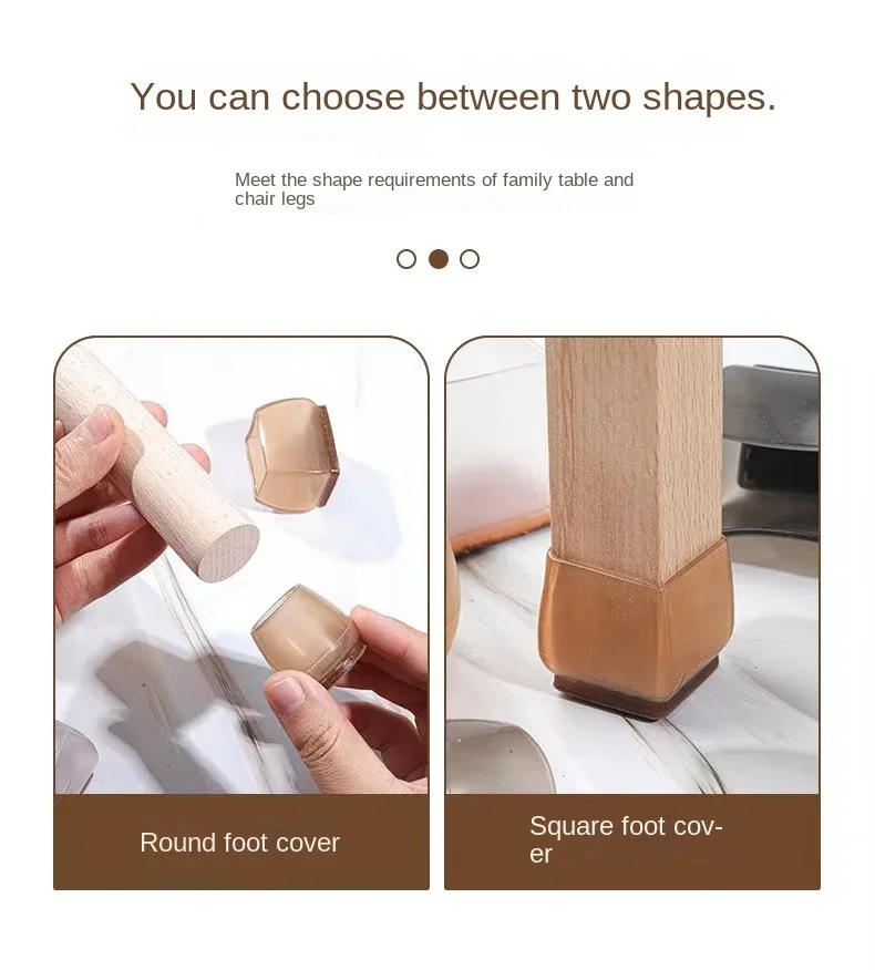 Description Picture 5 of item16pcs Upgraded Silicone Anti-slip Chair Legs Cover Furniture Sofa Feet Anti-noise Mat Wood Floor From Scratches Protectors Pads
