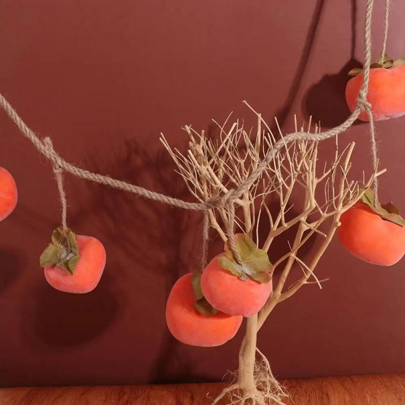 Description Picture 5 of item8 Fruit Simulation Persimmon Fruit 80cm Lifelike Artificial Persimmon with Frost Fruit Plastic Persimmon Pendant