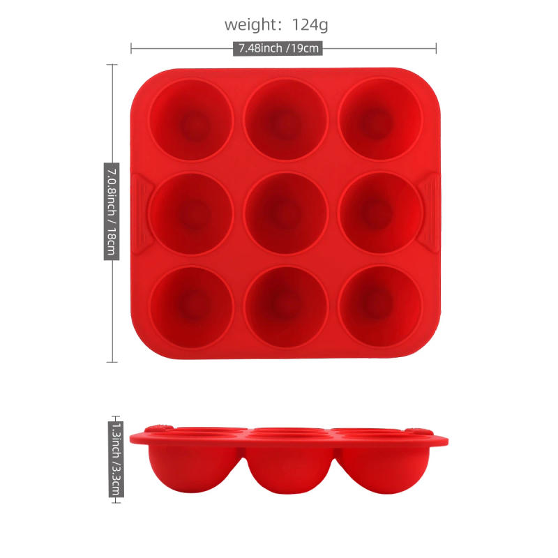 Description Picture 5 of itemSquare Air Fryer Food-Grade Silicone 9-Cavity Cake Baking Pan,Dishwasher Safe, BPA-Free, Compatible with 7QT Air Fryer