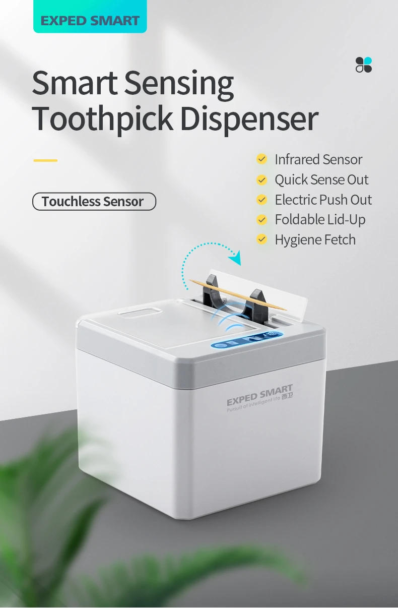 Description Picture 2 of itemElectric Toothpick Holder Infrared Sensor Automatic Smart Toothpick Dispenser Tooth Stick Storage Box Kitchen Table Supplies