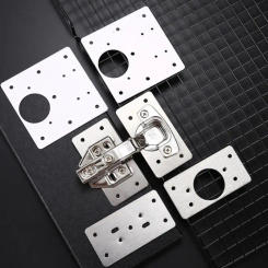 1-10Pcs Cabinet Hinge Repair Plate Kit Stainless Steel Door Hinge Mounting Plate With Holes For Home Kitchen Cupboard Furniture